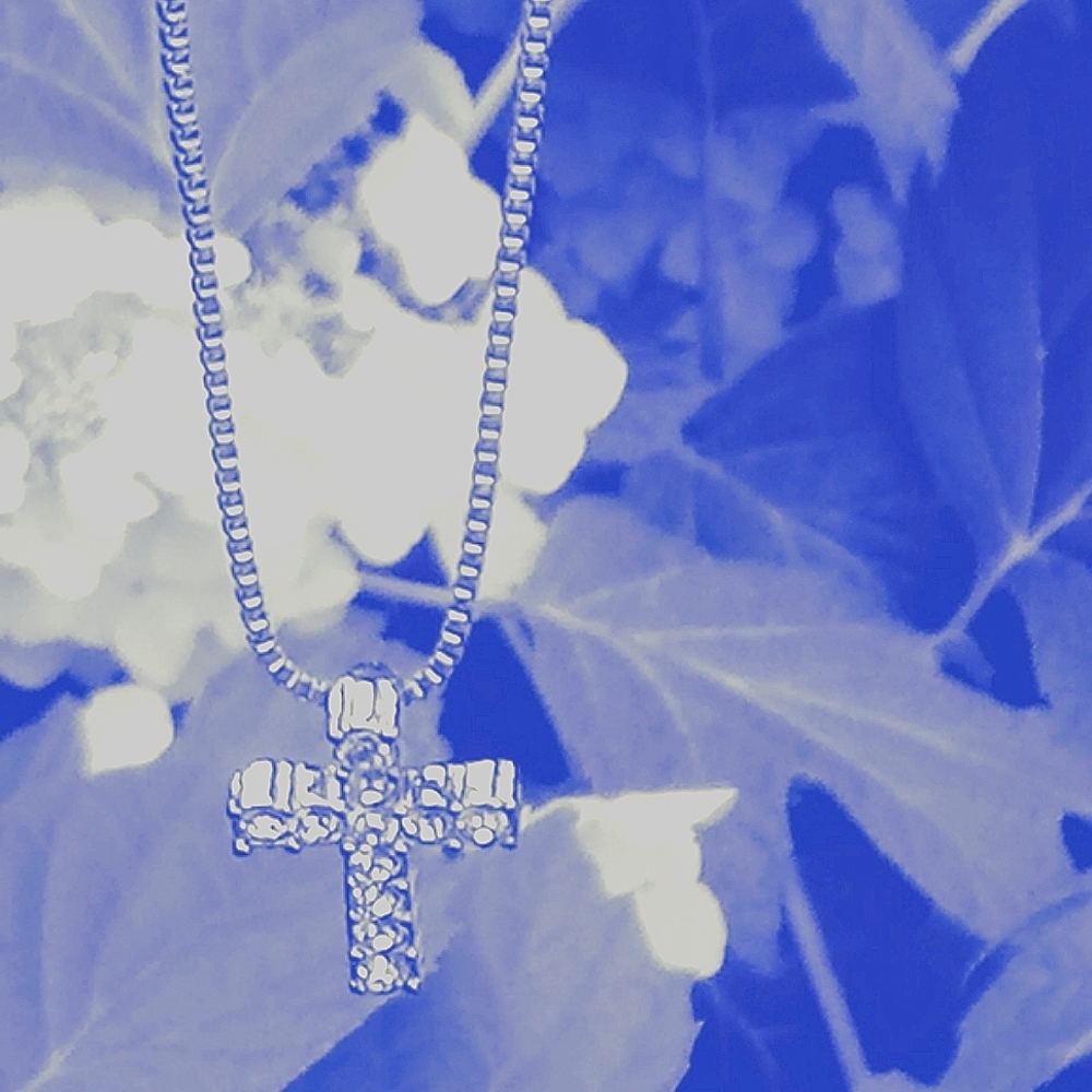 Silver Metal Chain Cross 💠✝️ 8.5" Chain Necklace - Picture 4 of 16